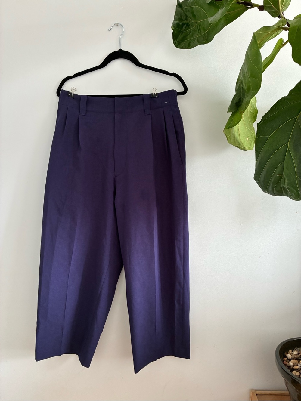 Marni x Uniqlo Men's Wide Fit Pleated Pants